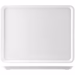 Vassoio con bordi H&H, 45x35x2 cm, in melamina, colore bianco.