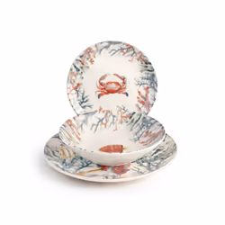 H&H Servizio Tavola 18 pezzi in stoneware decoro Amirantes, 6 persona(e), Porcellane dure, Multicolore, 18 pz, Brasile