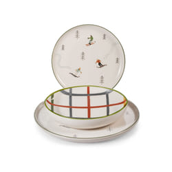 Pengo H&H Servizio tavola 18 pezzi decorato in stoneware modello Ski Holiday