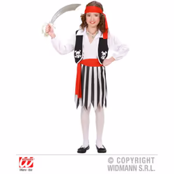 WIDMANN Piratessa (Camicia Con Gilet, Gonna, Cintura, Fascia Per Testa) (158 Cm / 11-13 Years)