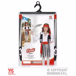 WIDMANN Piratessa (Camicia Con Gilet, Gonna, Cintura, Fascia Per Testa) (158 Cm / 11-13 Years)