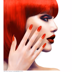 WIDMANN Set Da 12 Unghie Stiletto Rosse Auto-Adesive