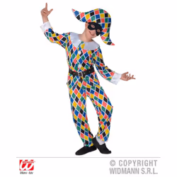 WIDMANN Arlecchino (Giacca, Pantaloni, Cintura, Cappello) (140 Cm / 8-10 Years)