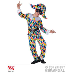 WIDMANN Arlecchino (Giacca, Pantaloni, Cintura, Cappello) (140 Cm / 8-10 Years)