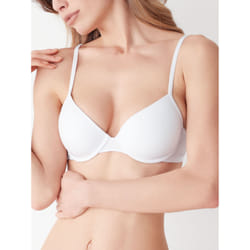 Cotonella Reggiseno Liscio Imbottito Bianco Con Ferretto Microfibra Coppa B