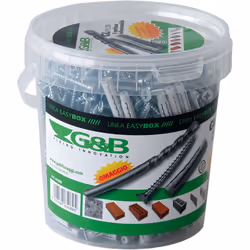 Con vite truciolare TPS Ø 5,0x50. In barattolo plastico trasparente. All'interno 1 punta per muro omaggio.