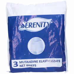 La Mutandina Elastica Rettangolare A Rete Serenity Xl 3 Pezzi offre discrezione e comfort per pannoloni sagomati e rettangola ...