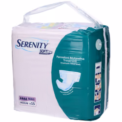 Il pannolone per incontinenza Serenity SoftDry offre comfort e sicurezza grazie al rivestimento traspirante e alla forma anat ...