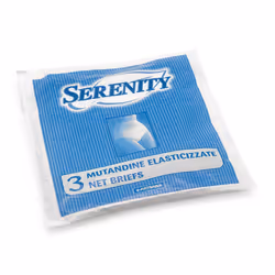 Mutandina Elastica Rettangolare A Rete Serenity M 3 Pezzi offre discrezione e comfort grazie al tessuto elastico con compress ...