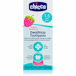 Il dentifricio Chicco Toothpaste 1-5 years lava perfettamente i denti dei bambini e li mantiene bianchi e sani.