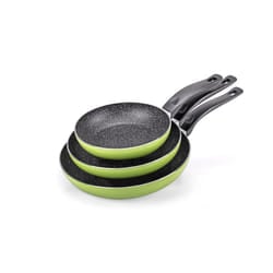 Alluflon LIME SET 3 FRYPANS 20+24+28 CM Made in Italy