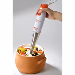 Ariete 881 Pimmy 200 - Frullatore a immersione - Gambo rimovibile e lame in Acciaio Inox - 2 velocità - 200 Watt - Bianco e Arancio - Vista aggiuntiva 4