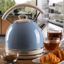 Ariete 2877 Bollitore elettrico 1,7 Litri di Design - Infusi, tè e tisane - Autospegnimento - 2000 Watt - Acciaio Inox - Linea Vintage - Celeste - Vista aggiuntiva 6
