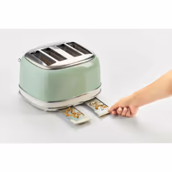 Ariete 156 Tostapane Vintage 4 fette di pane - senza pinze - 6 Livelli di tostatura - Defrost - 1600 Watt - Linea Vintage - Verde - Vista aggiuntiva 4