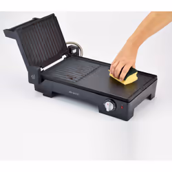 Ariete 1916 Multi Grill 3 in 1 - Griglia Elettrica, Barbecue, Piastra liscia e rigata - apertura a 180° - Termostato regolabile - 2400 Watt - Nero - Vista aggiuntiva 8