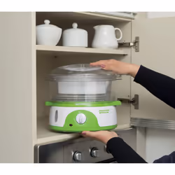 Ariete 911 Healthy Steam - Vaporiera Elettrica - 3 Cestelli - Contenitore per riso - Timer 60’ - 800 Watt - 9 Litri - Bianco e Verde - Vista aggiuntiva 6