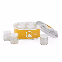 Ariete 617 Yogurella - Yogurtiera Elettrica - 7 vasetti in vetro - 1,3kg di yogurt fatto in casa - 20 Watt - Bianco e Giallo - Vista aggiuntiva 4