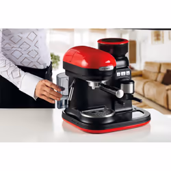 Ariete 1318 Macchina da Caffè con Macinacaffè - 1 filtro - Montalatte - 15 bar - 1080 Watt - 0,8 Litri - Linea Moderna - Rosso - Vista aggiuntiva 4