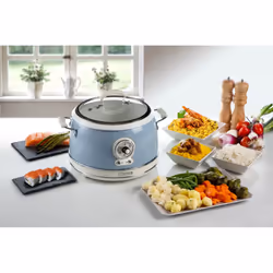 Ariete 2904 Rice Cooker - Cuociriso Elettrico con bowl in ceramica - Sushi fatto in casa - Multicooker - Linea Vintage - 3,5 L - 650 W - Celeste - Vista aggiuntiva 8