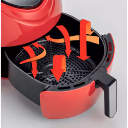 Ariete 4618 Airy Fryer XXL - Friggitrice ad Aria - Frigge 2,5 kg di Patatine Fritte - 7 Litri - Cottura Senza Olio e Grassi - 1800 Watt - Rosso - Vista aggiuntiva 7