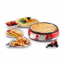 Ariete 202 Crepes Maker Party Time - Piastra per Crepes antiaderente - 2 spatole in legno - ricettario - 1000 W - Rosso - Vista aggiuntiva 4