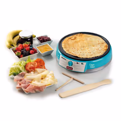 Ariete 202 Crepes Maker Party Time - Piastra per Crepes antiaderente - 2 spatole in legno - ricettario - 1000 W - Azzurro - Vista aggiuntiva 4