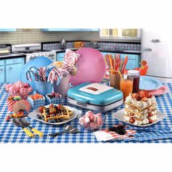 Ariete 1973 Waffle Maker Party Time - Piastra Elettrica per Waffle - Piastre Antiaderenti - 700 Watt - Azzurro - Vista aggiuntiva 4