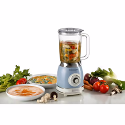 Ariete 583, Frullatore Vintage con tazza in vetro da 1,5 Litri, 4 Lame in Acciaio Inox, 4 Velocità + Pulse,1000 Watt, Celeste - Vista aggiuntiva 4