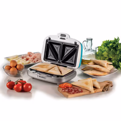 Ariete 1972 Sandwiches & Cookies Party Time, Piastra Elettrica Multifunzione, 700 Watt, 3 piastre antiaderenti e intercambiabili, Azzurro - Vista aggiuntiva 6