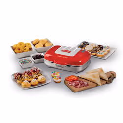 Ariete 1972 Sandwiches & Cookies Party Time, Piastra Elettrica Multifunzione, 700 Watt, 3 piastre antiaderenti e intercambiabili, Rosso