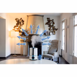 Ariete 2836 Sani-Jet Air, Umidificatore a ultrasuoni con funzione igienizzante, 30 Watt, Capacità Serbatoio 5L, 3 livelli di intensità, Display LED, Bianco/azzurro - Vista aggiuntiva 5