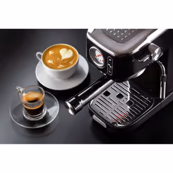 Ariete 1381 Macchina da caffè con manometro, compatibile con caffè in polvere e cialde ESE, 1300 W, Capacità 1,1 L, 15 bar di pressione, Filtro ½ tazze, Dispositivo Cappuccino, Nero - Vista aggiuntiva 5