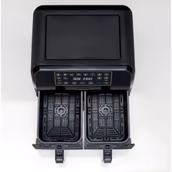 Ariete 4623 Airy Fryer Dual, Friggitrice ad aria con doppio cestello, 1700 W, Capacità 8L, 3 Funzioni di cottura, Pannello digitale LED Touch, 8 programmi preimpostati, Timer, 2 cestelli, Nero - Vista aggiuntiva 7