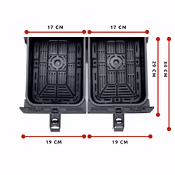 Ariete 4624 Airy Fryer Dual, Friggitrice ad aria con doppio cestello, 1700 W, Capacità 8L, 3 Funzioni di cottura, Pannello digitale LED Touch, 8 programmi preimpostati, Timer, 2 cestelli, Nero - Vista aggiuntiva 7