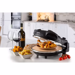 Ariete 917 Forno Pizza - Pizza in 4 minuti - Piastra in pietra refrattaria con trattamento antiaderente - Temperatura max 400° - 1200 Watt - Timer 30’ - Nero - Vista aggiuntiva 6