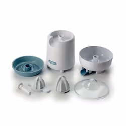 Ariete 417 Spremiagrumi Breakfast, Spremiagrumi, 40W, 2 coni di spremitura, Coperchio di protezione, Beccuccio antigoccia, Rotazione a destra e a sinistra, Piedini antiscivolo, Bianco & Celeste - Vista aggiuntiva 4