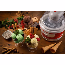 Ariete 643 Ice Cream Maker Party Time, Macchina per fare il gelato, 12W, Capacità 1,5 L, Cestello estraibile con doppio isolamento, Tempo preparazione 30 minuti, Coperchio per aggiunta ingredienti, Rosso - Vista aggiuntiva 5