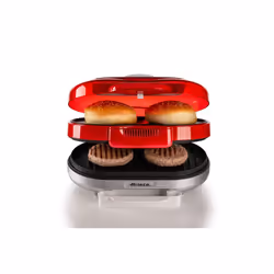 Ariete 205 Hamburger Maker Party Time, Macchina per fare hamburger, 1200 W, Doppie piastre antiaderenti, 2 scomparti, Facile da pulire, Rosso - Vista aggiuntiva 6