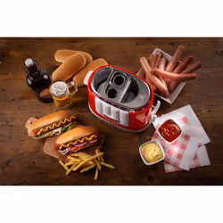 Ariete 206 Hot Dog Maker Party Time, Macchina per Hot Dog con 4 Spazi di Cottura, 5 Livelli di Cottura, Macchina Hot Dog Espulsione Automatica, 650W, Rosso - Vista aggiuntiva 4