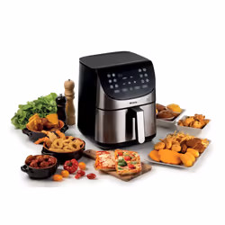Ariete 4628 Friggitrice ad aria 7L, 1800 W, Capacità 7L, Capacità di cottura 2,8kg, 12 programmi preimpostati, Funzione Max Crisp, Temperatura fino a 200°, Cestello antiaderente con griglia, Metal - Vista aggiuntiva 4