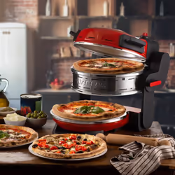 Ariete 927 Pizzeria , Forno pizza doppio, 2300 W, 2 pietre refrattarie, 2 pizze in 4 minuti, 2 termostati, Diametro 32 cm, 5 livelli di cottura, 2 pale in acciaio inox, Rosso - Vista aggiuntiva 4