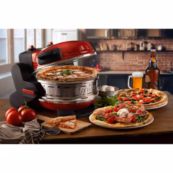Ariete 927 Pizzeria , Forno pizza doppio, 2300 W, 2 pietre refrattarie, 2 pizze in 4 minuti, 2 termostati, Diametro 32 cm, 5 livelli di cottura, 2 pale in acciaio inox, Rosso - Vista aggiuntiva 5