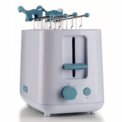 Ariete 157 Tostapane Breakfast, 760W, Capacità 2 fette di pane, Pinze in acciaio inox, 7 livelli di doratura, Pulsante stop, Tocco freddo, White & Aegean Teal - Vista aggiuntiva 4