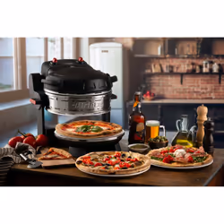 Ariete 927 Pizzeria, Forno pizza doppio, 2 pizze in 4 minuti, 2300 W, 2 pietre refrattarie, 2 termostati, Diametro 32 cm, 5 livelli di cottura, 2 pale in acciaio inox, Nero - Vista aggiuntiva 5