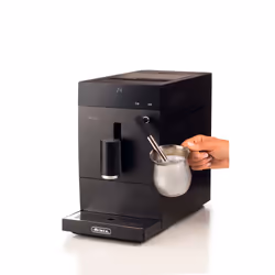 Ariete 1452 Diadema, Macchina da caffè automatica, 1350W, 19 bar di pressione, Per caffè, americano e acqua calda, Dispositivo Cappuccino, Display LED, Erogatore Regolabile, Nera