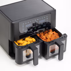 Ariete 4631 Friggitrice ad aria Doppia 9L, 2400W, Capacità totale 9L, 11 programmi, Multifunzione, Fino a 3,6 kg di fritto Temperatura fino a 200°C, Doppio cestello, Nero - Vista aggiuntiva 4