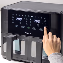 Ariete 4631 Friggitrice ad aria Doppia 9L, 2400W, Capacità totale 9L, 11 programmi, Multifunzione, Fino a 3,6 kg di fritto Temperatura fino a 200°C, Doppio cestello, Nero - Vista aggiuntiva 5
