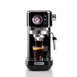 Ariete 1381 Macchina da caffè con manometro, compatibile con caffè in polvere e cialde ESE, 1300 W, Capacità 1,1 L, 15 bar di pressione, Filtro ½ tazze, Dispositivo Cappuccino, Nero