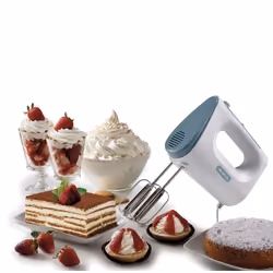 Ariete 1545 Sbattitore Breakfast, 450W, 5 velocità, Funzione turbo, 2 fruste, White & Aegean teal - Vista aggiuntiva 4