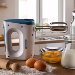 Ariete 1545 Sbattitore Breakfast, 450W, 5 velocità, Funzione turbo, 2 fruste, White & Aegean teal - Vista aggiuntiva 5